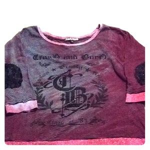 Crash & Burn Class of ‘83 purple striped shirt